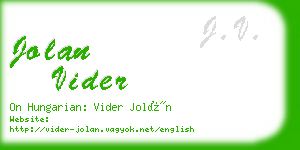 jolan vider business card